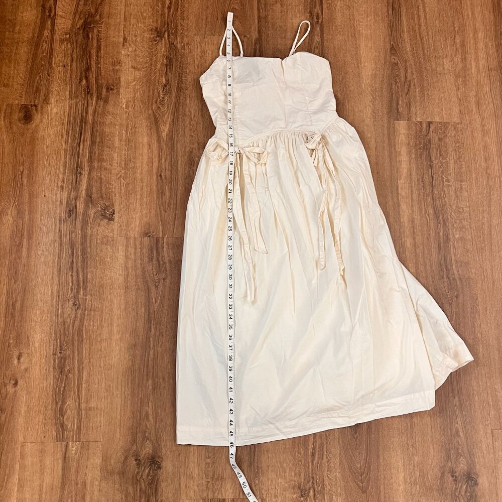 Sofie the Label Ivory Ballon Bow Cotton Midi Dress Sz M - Picture 14 of 14